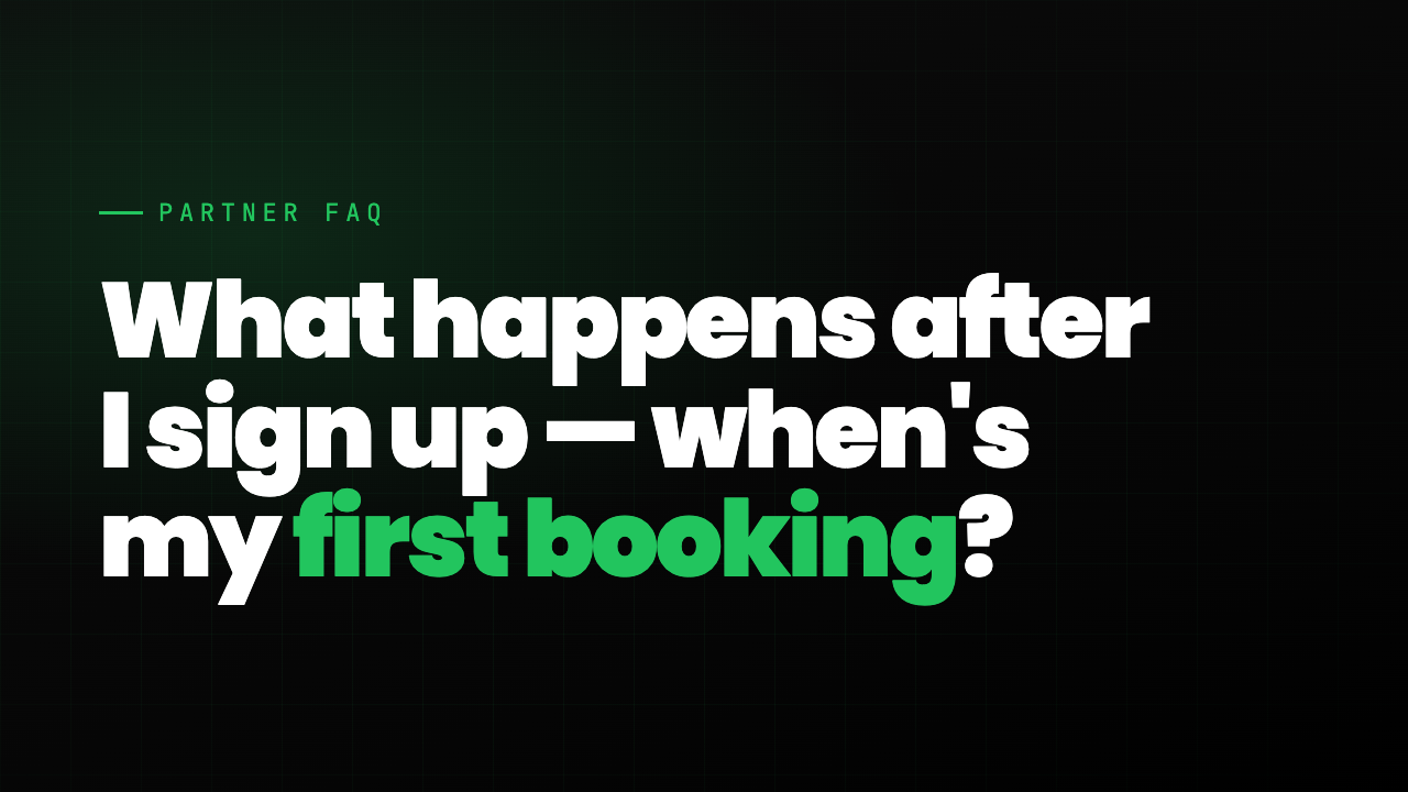FAQ thumbnail: What happens after I sign up and when is my first booking?