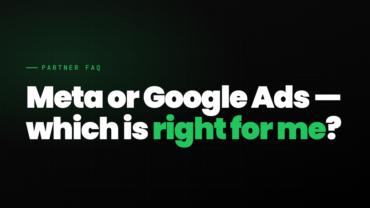 FAQ thumbnail: Meta or Google Ads which is right for me?